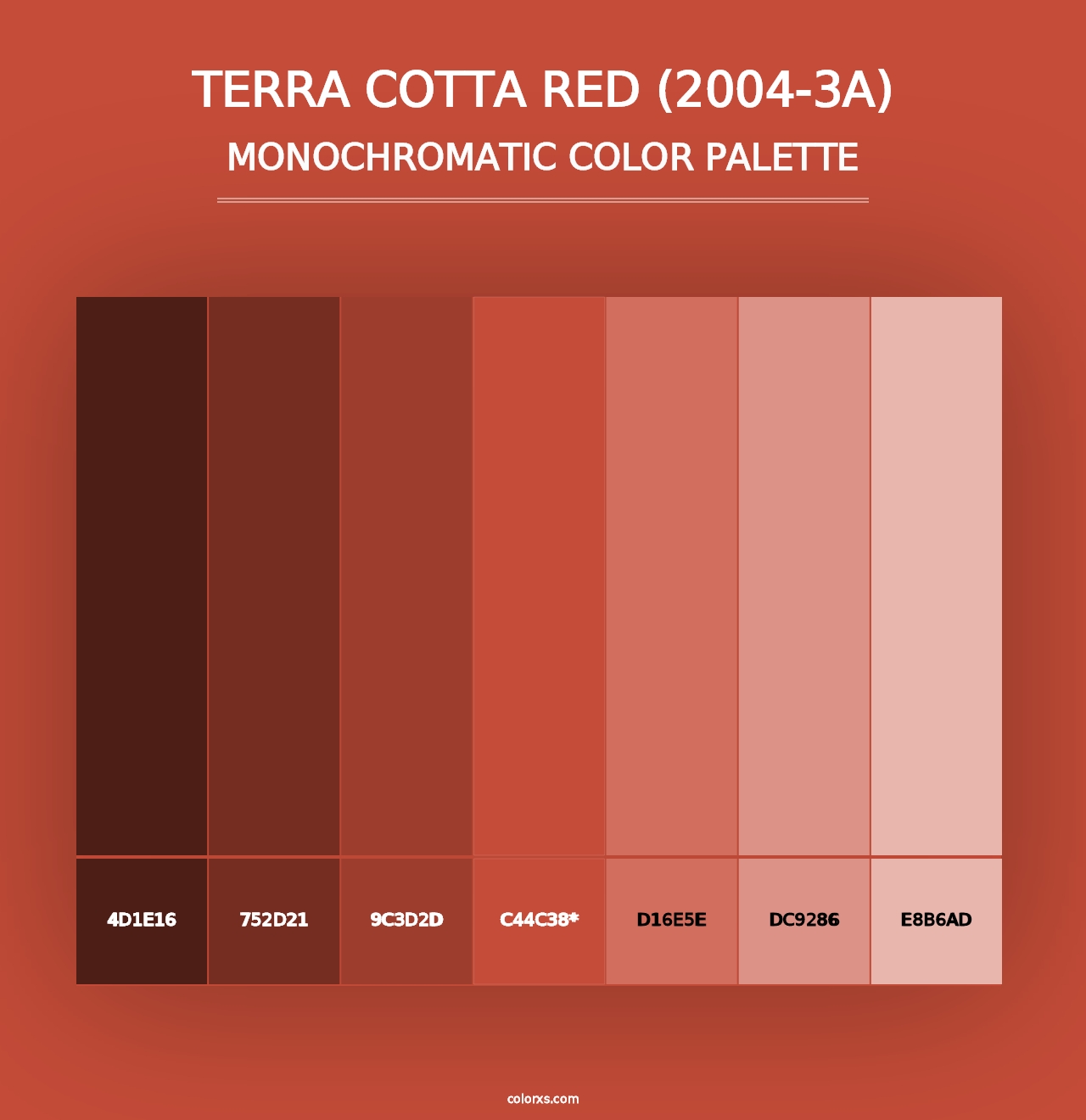 Terra Cotta Red (2004-3A) - Monochromatic Color Palette