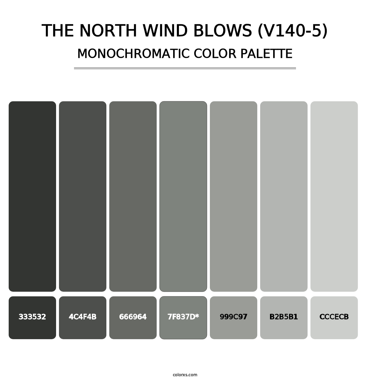 The North Wind Blows (V140-5) - Monochromatic Color Palette