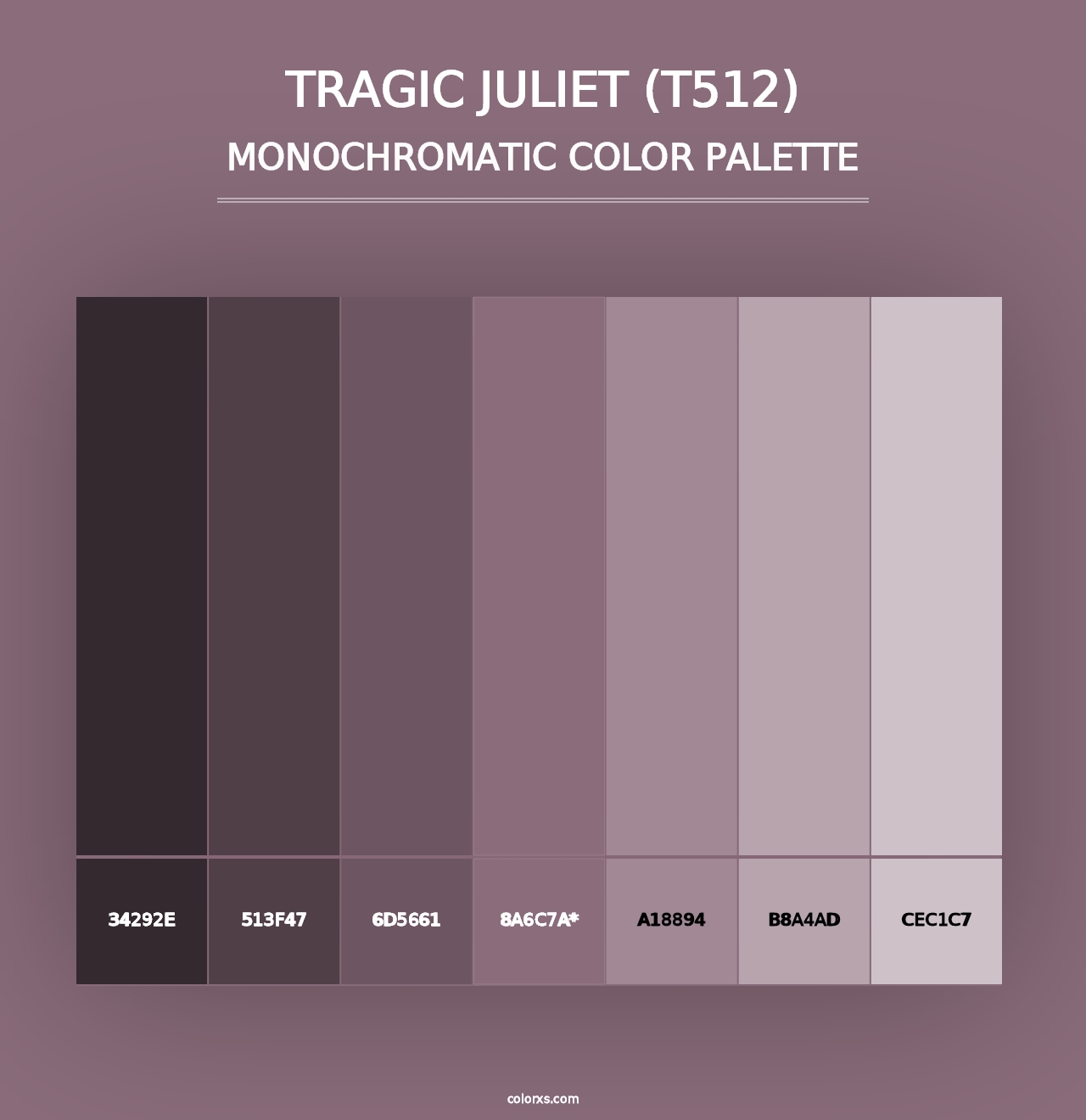 Tragic Juliet (T512) - Monochromatic Color Palette