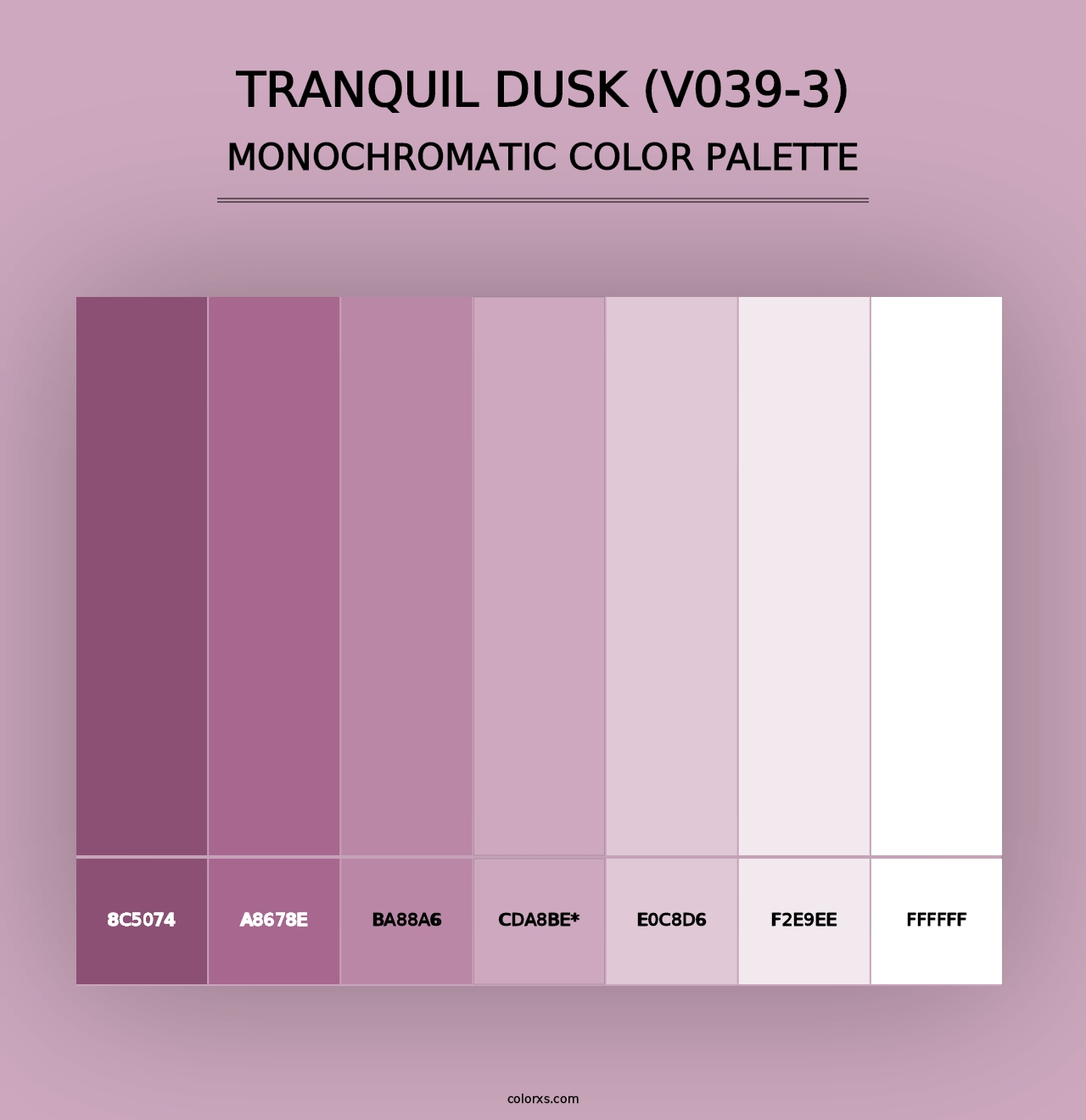 Tranquil Dusk (V039-3) - Monochromatic Color Palette