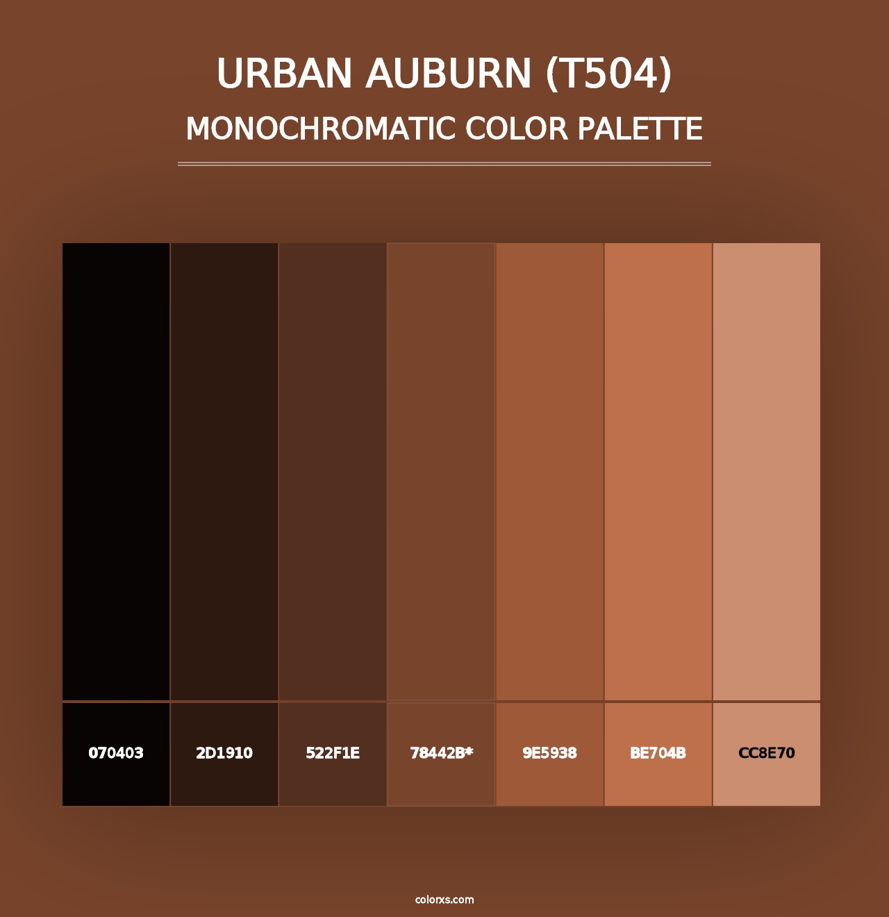 Urban Auburn (T504) - Monochromatic Color Palette