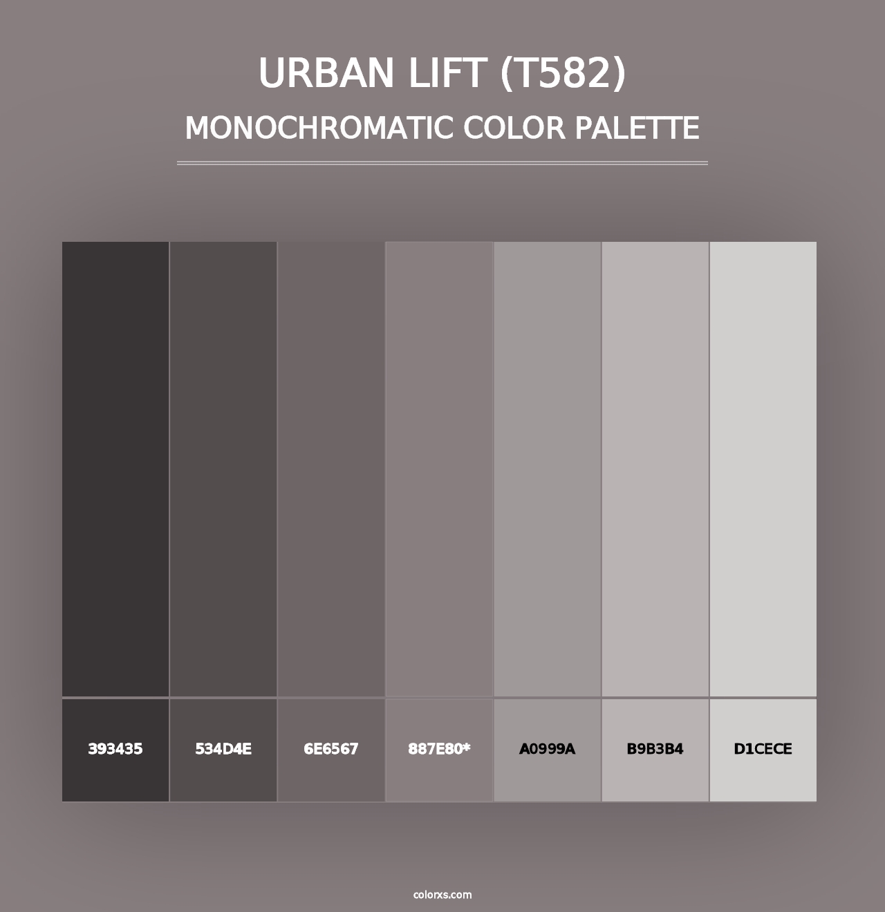 Urban Lift (T582) - Monochromatic Color Palette