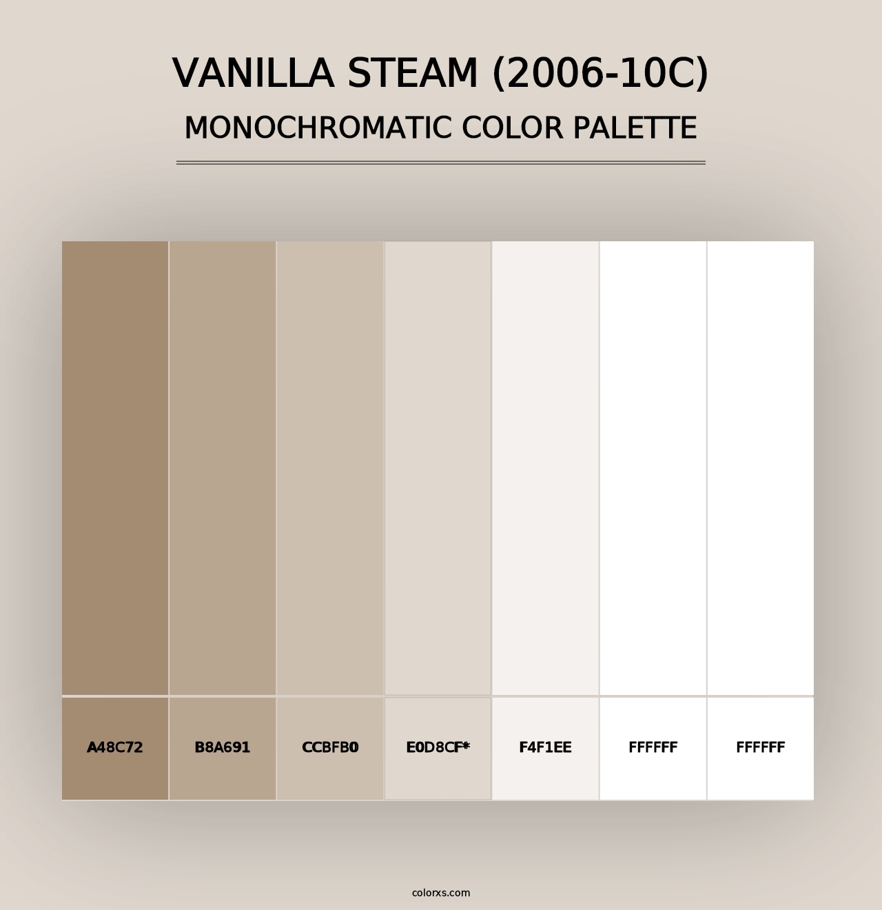 Vanilla Steam (2006-10C) - Monochromatic Color Palette