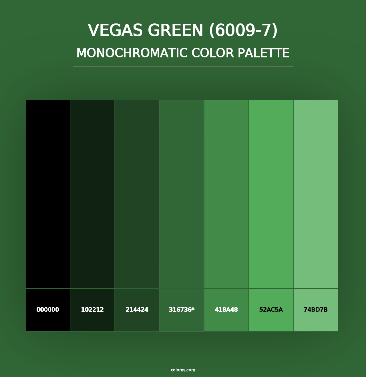 Vegas Green (6009-7) - Monochromatic Color Palette