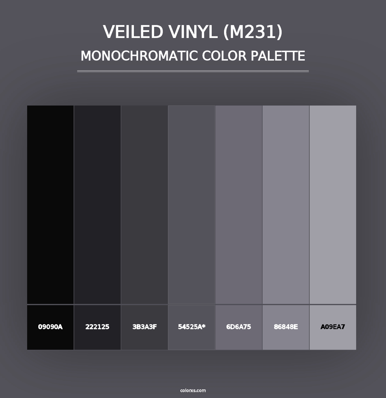 Veiled Vinyl (M231) - Monochromatic Color Palette