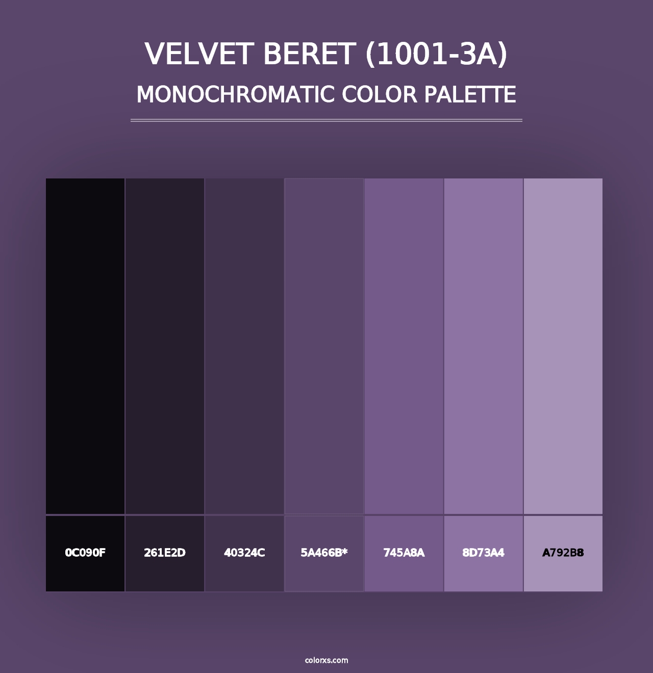 Velvet Beret (1001-3A) - Monochromatic Color Palette