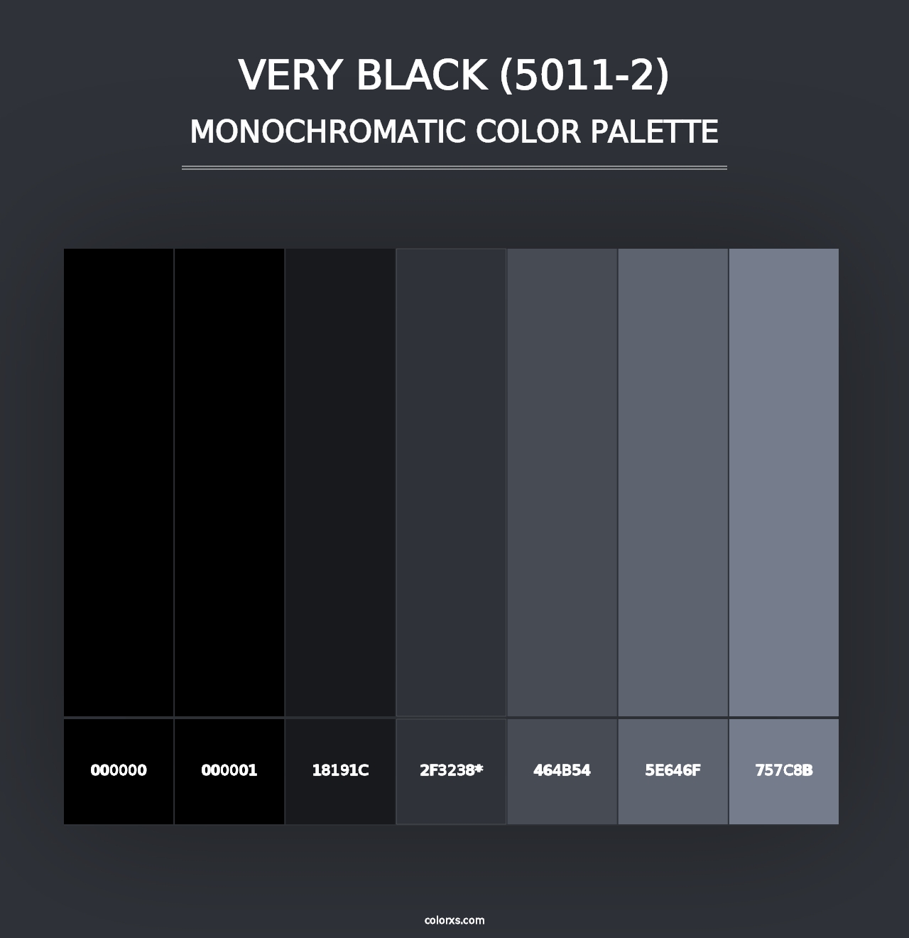 Very Black (5011-2) - Monochromatic Color Palette