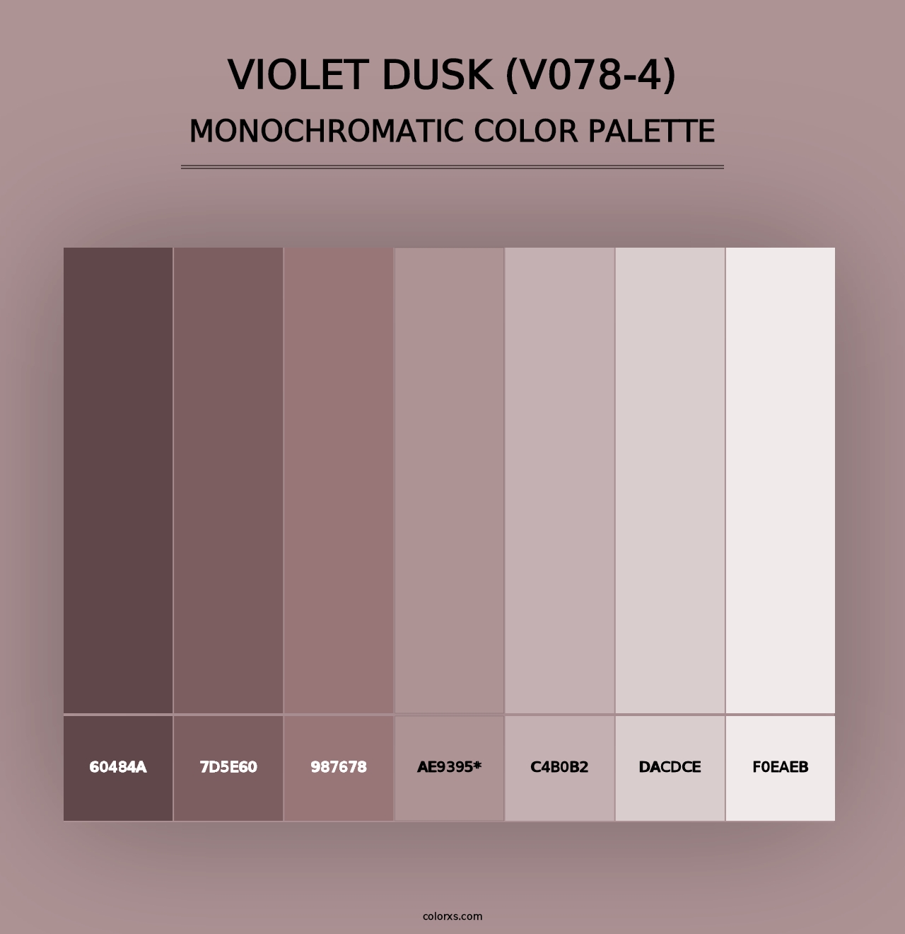 Violet Dusk (V078-4) - Monochromatic Color Palette