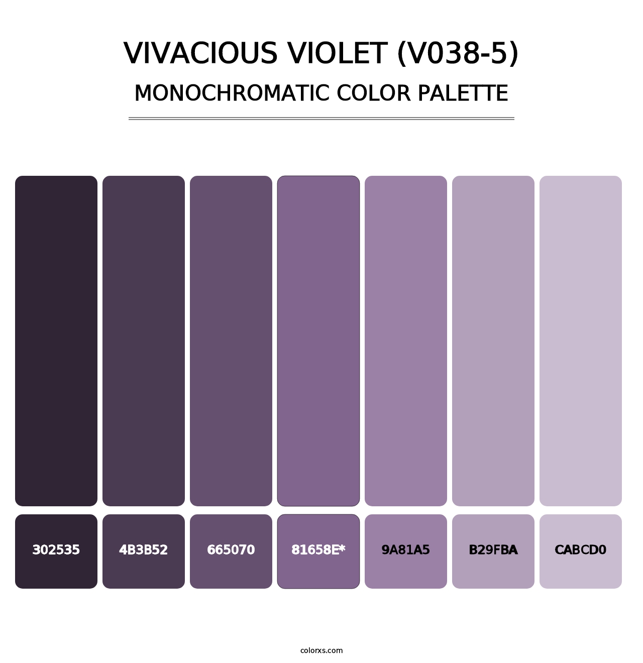 Vivacious Violet (V038-5) - Monochromatic Color Palette