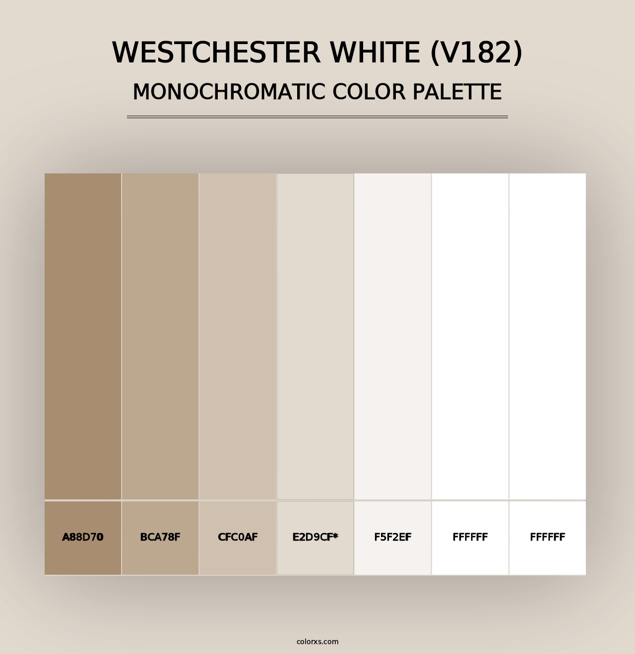 Westchester White (V182) - Monochromatic Color Palette