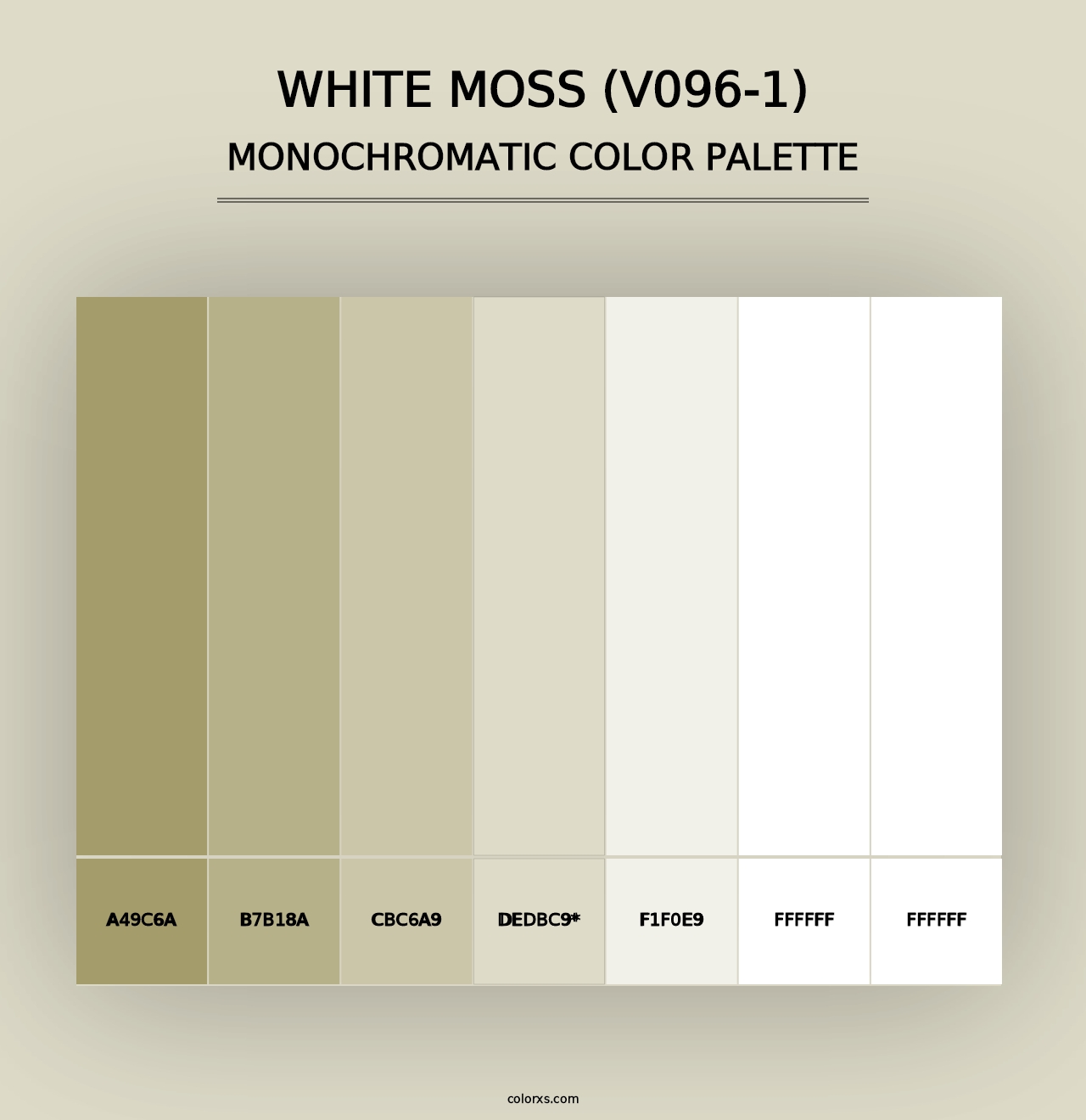 White Moss (V096-1) - Monochromatic Color Palette