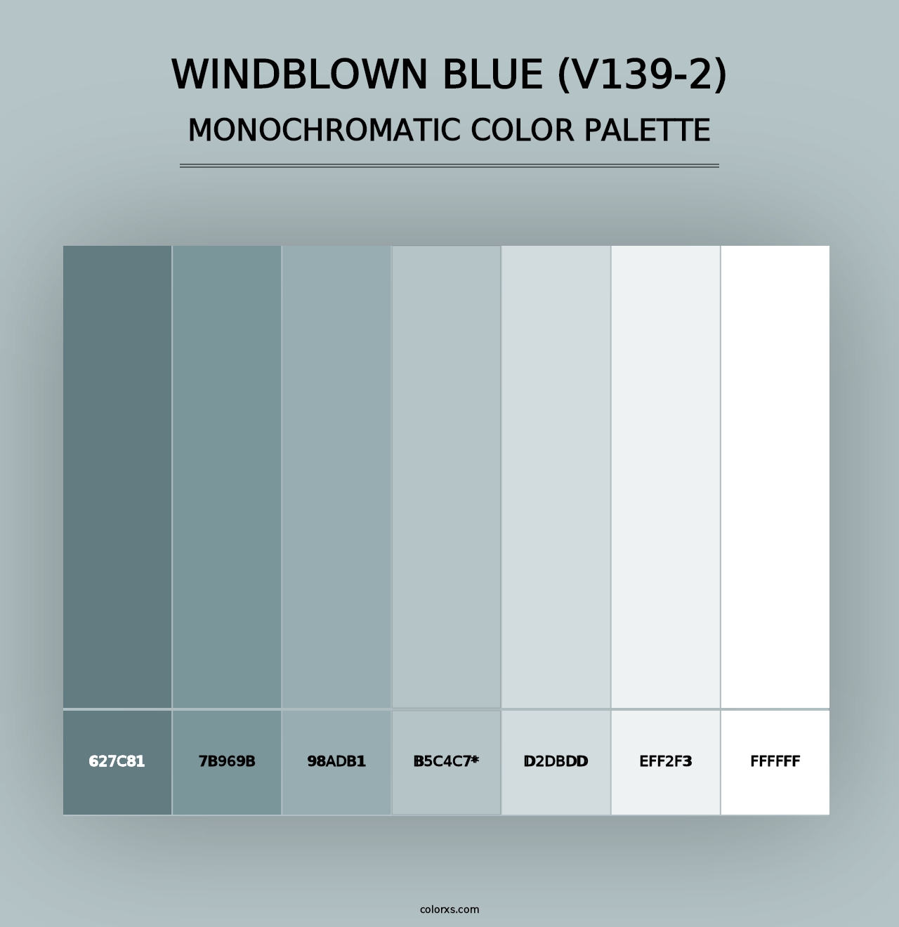 Windblown Blue (V139-2) - Monochromatic Color Palette