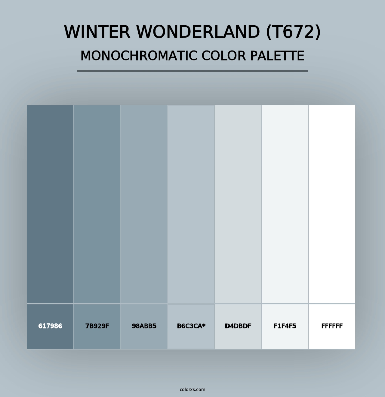 Winter Wonderland (T672) - Monochromatic Color Palette