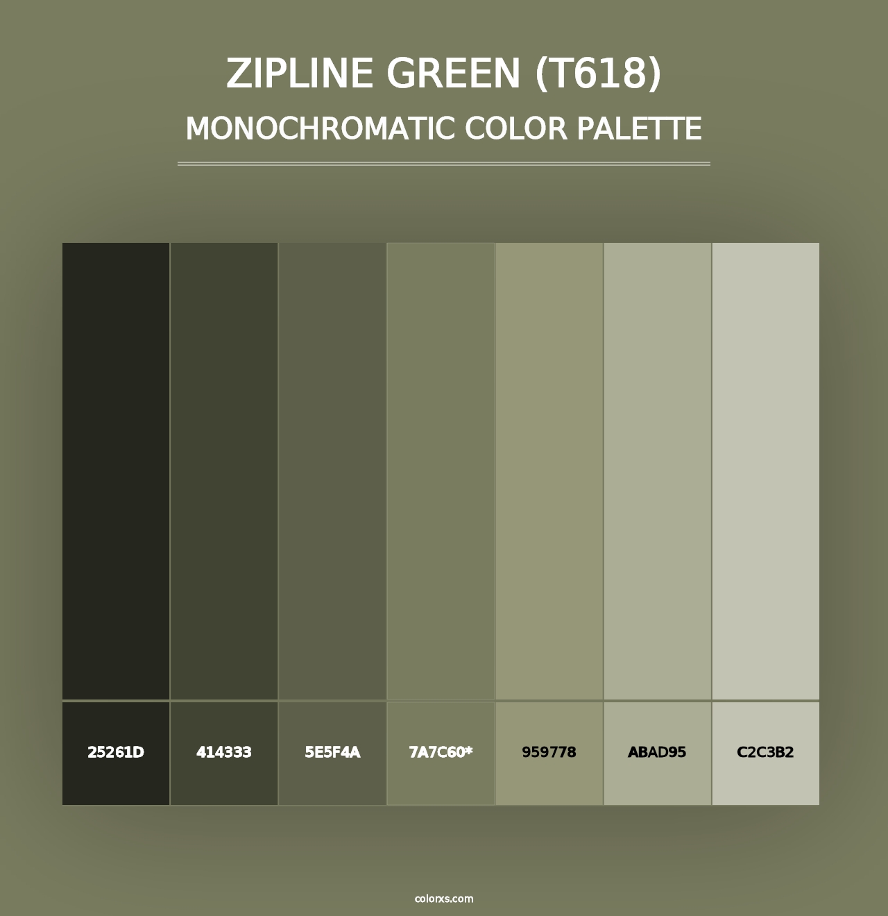 Zipline Green (T618) - Monochromatic Color Palette