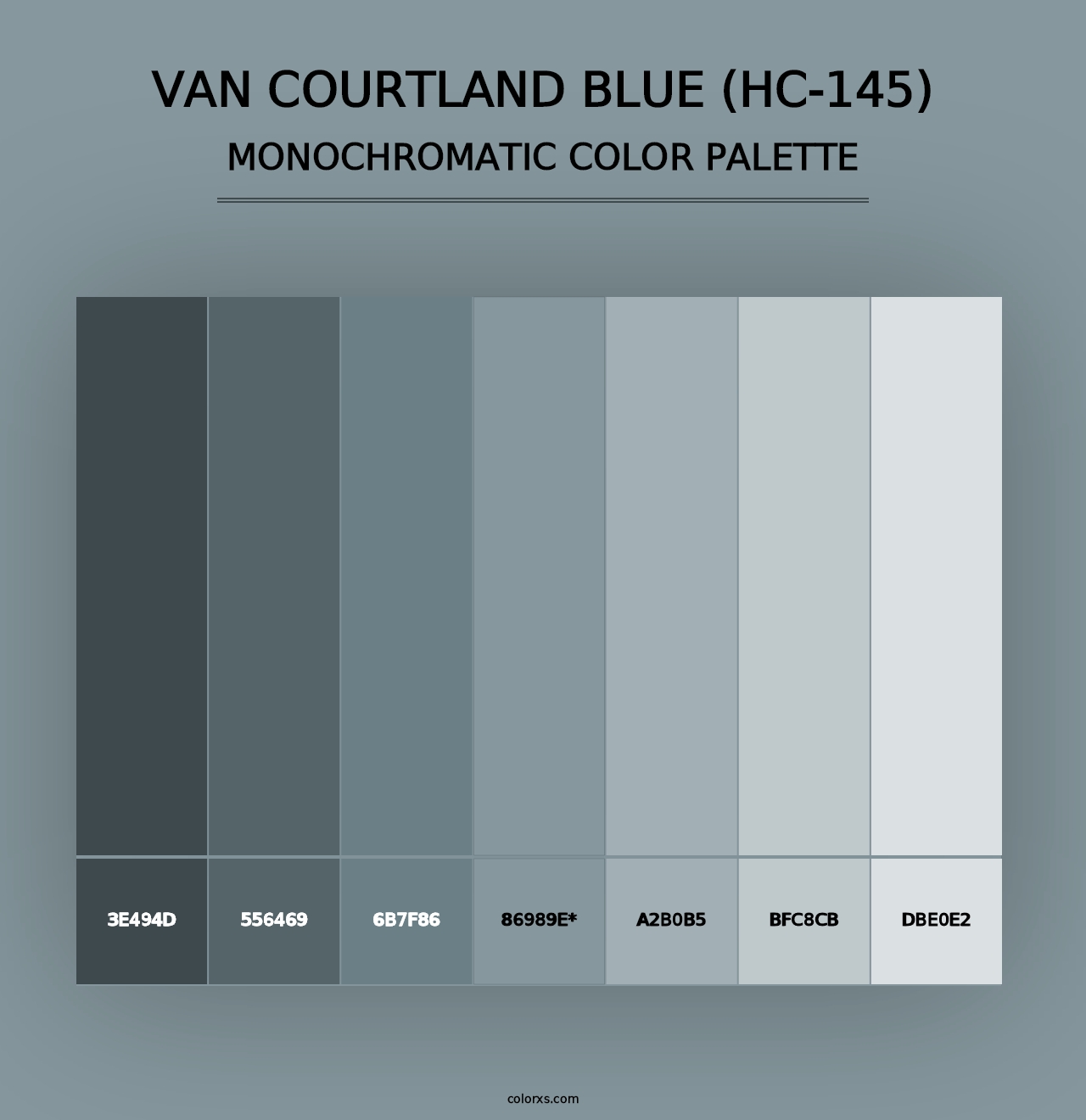 Van Courtland Blue (HC-145) - Monochromatic Color Palette