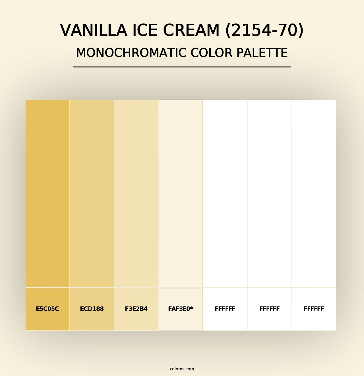 Vanilla Ice Cream (2154-70) - Monochromatic Color Palette