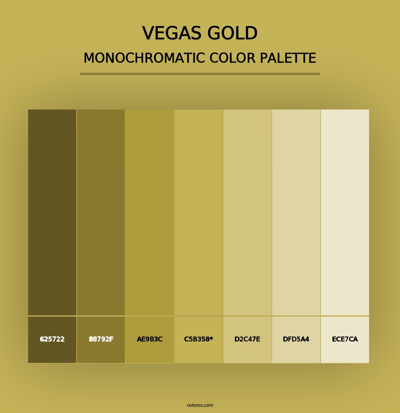 Vegas Gold - Monochromatic Color Palette