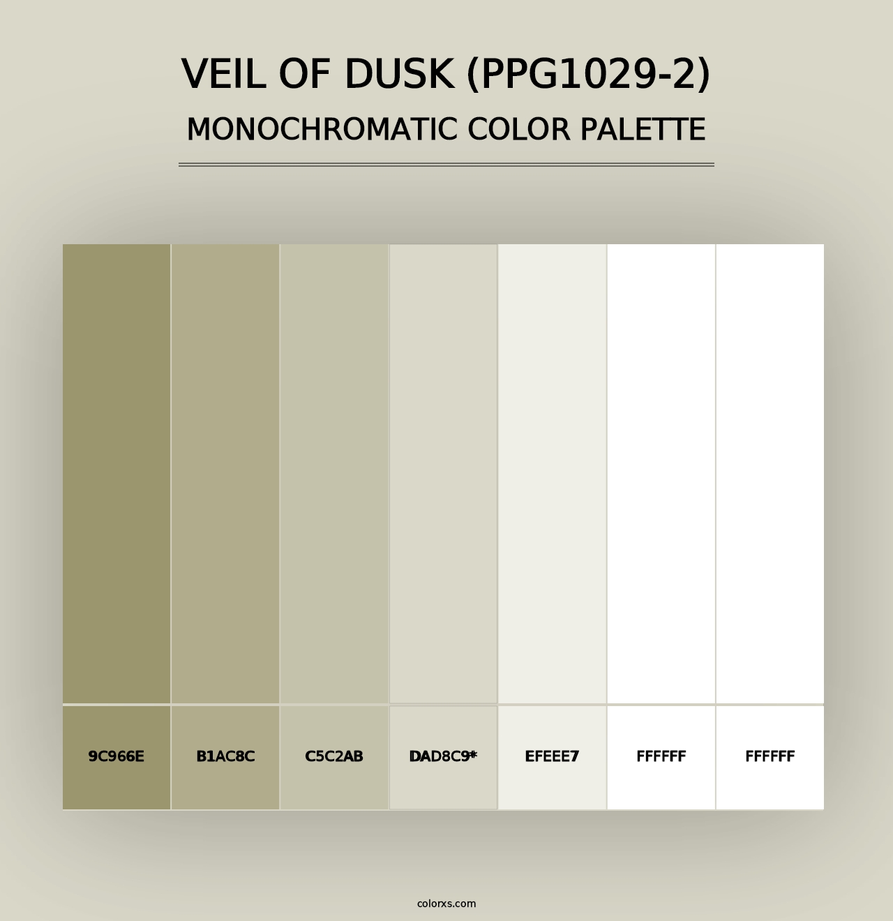 Veil Of Dusk (PPG1029-2) - Monochromatic Color Palette