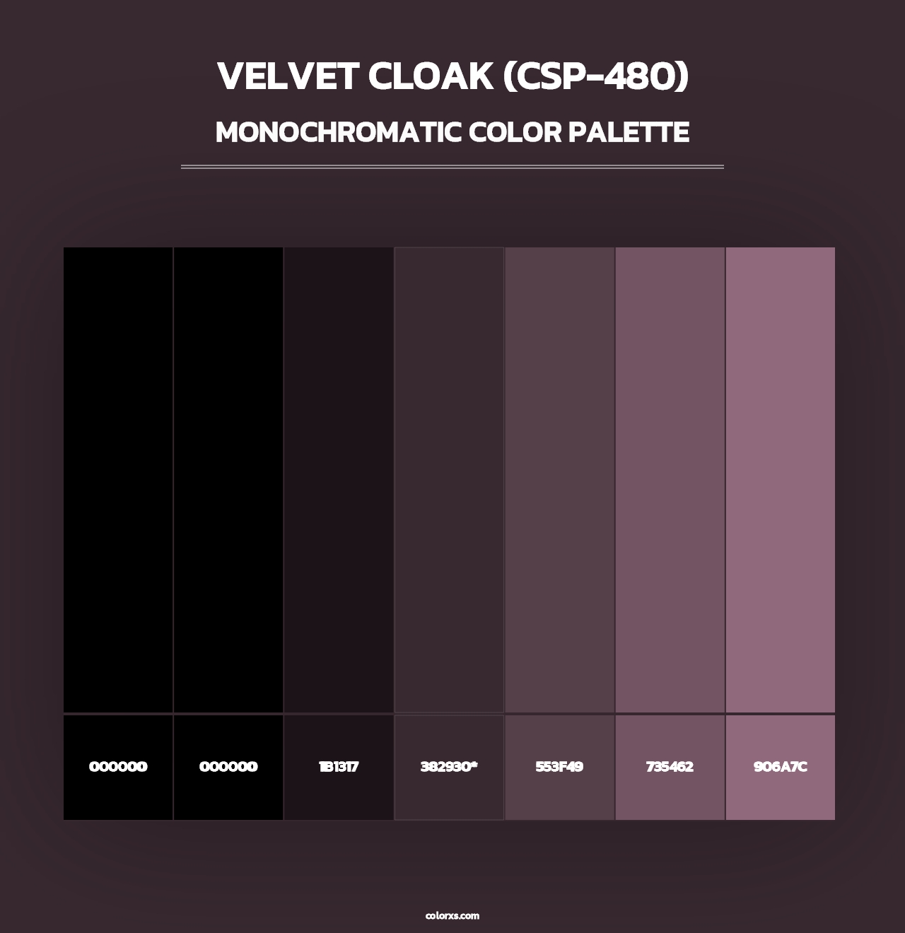 Velvet Cloak (CSP-480) - Monochromatic Color Palette