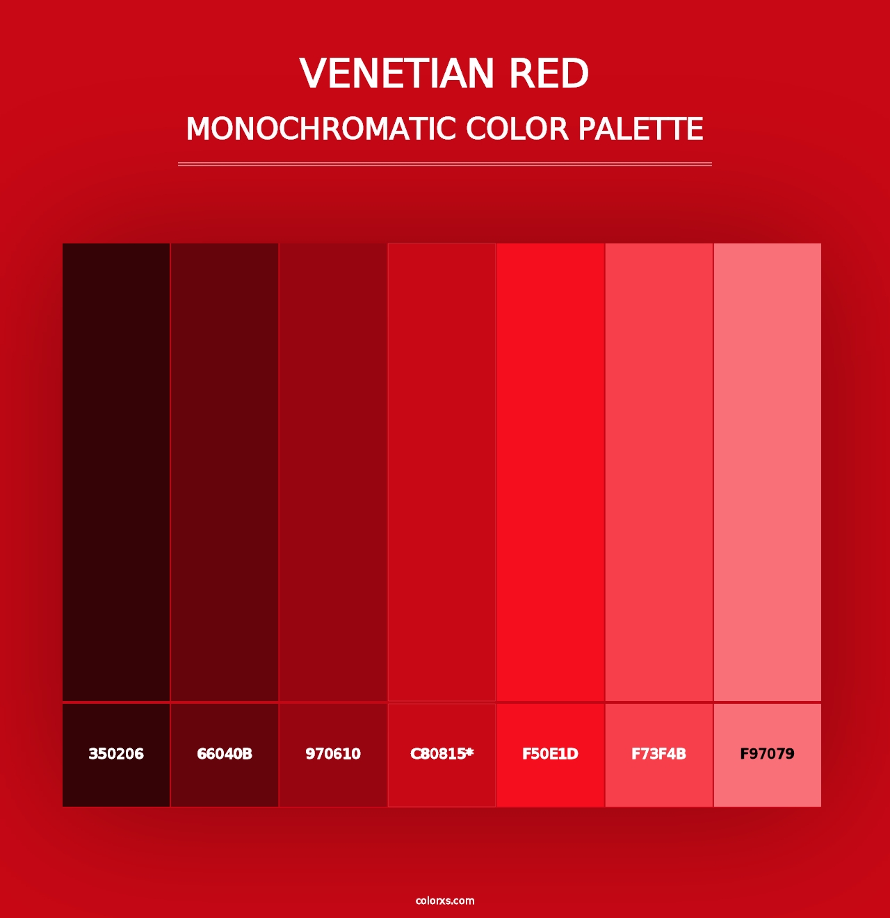 Venetian Red - Monochromatic Color Palette