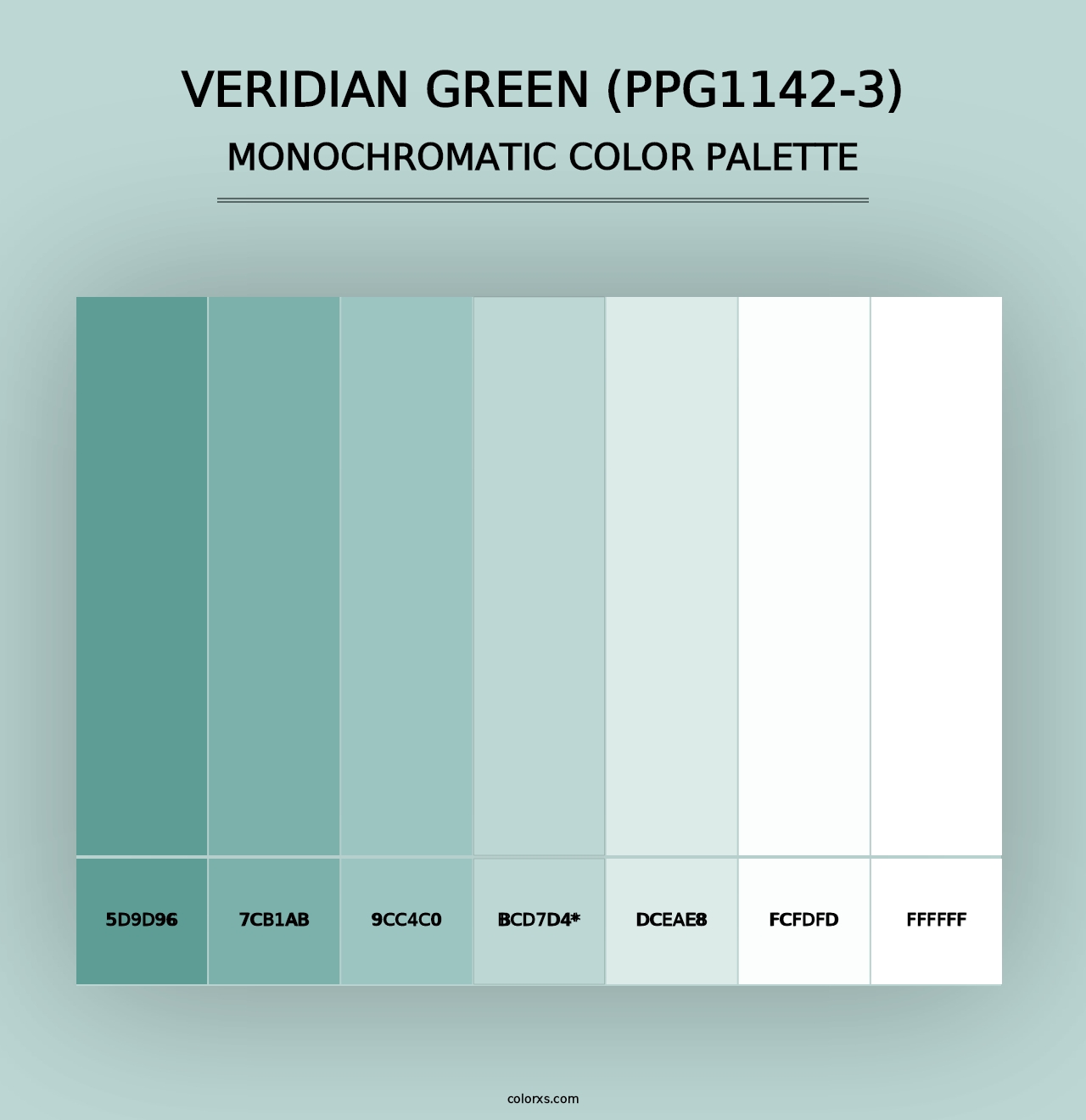 Veridian Green (PPG1142-3) - Monochromatic Color Palette