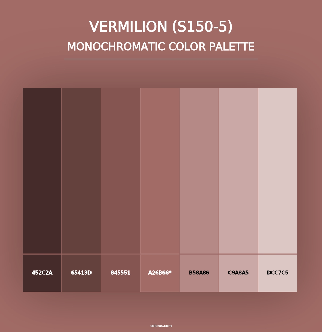 Vermilion (S150-5) - Monochromatic Color Palette