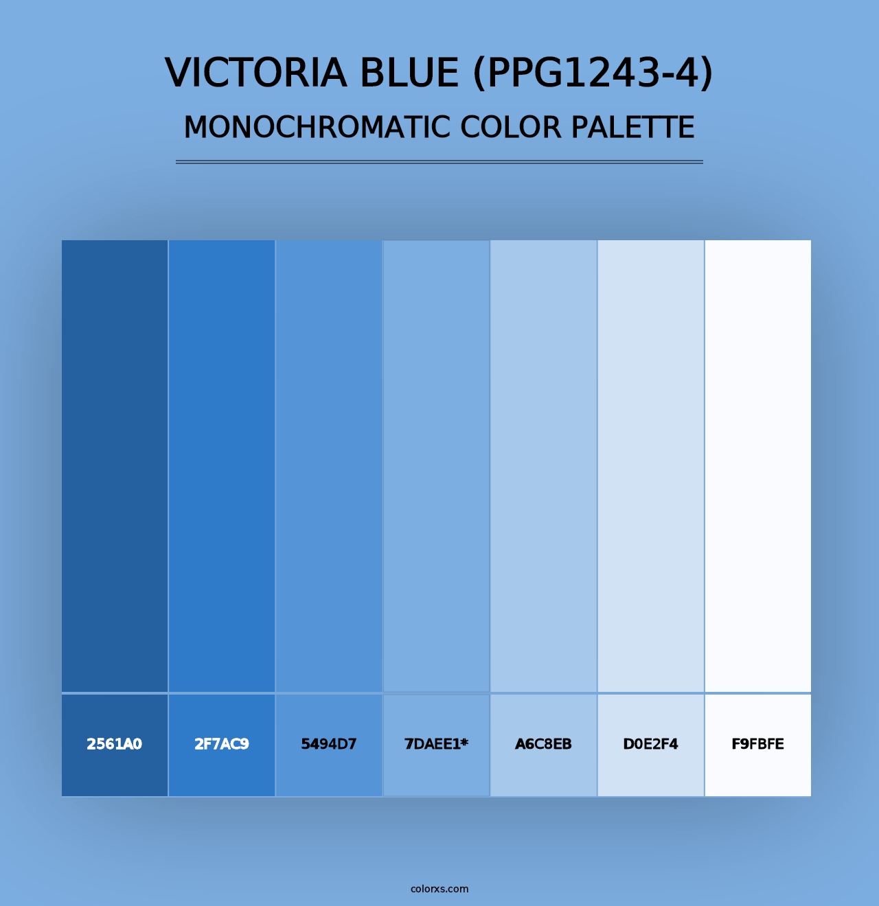 Victoria Blue (PPG1243-4) - Monochromatic Color Palette