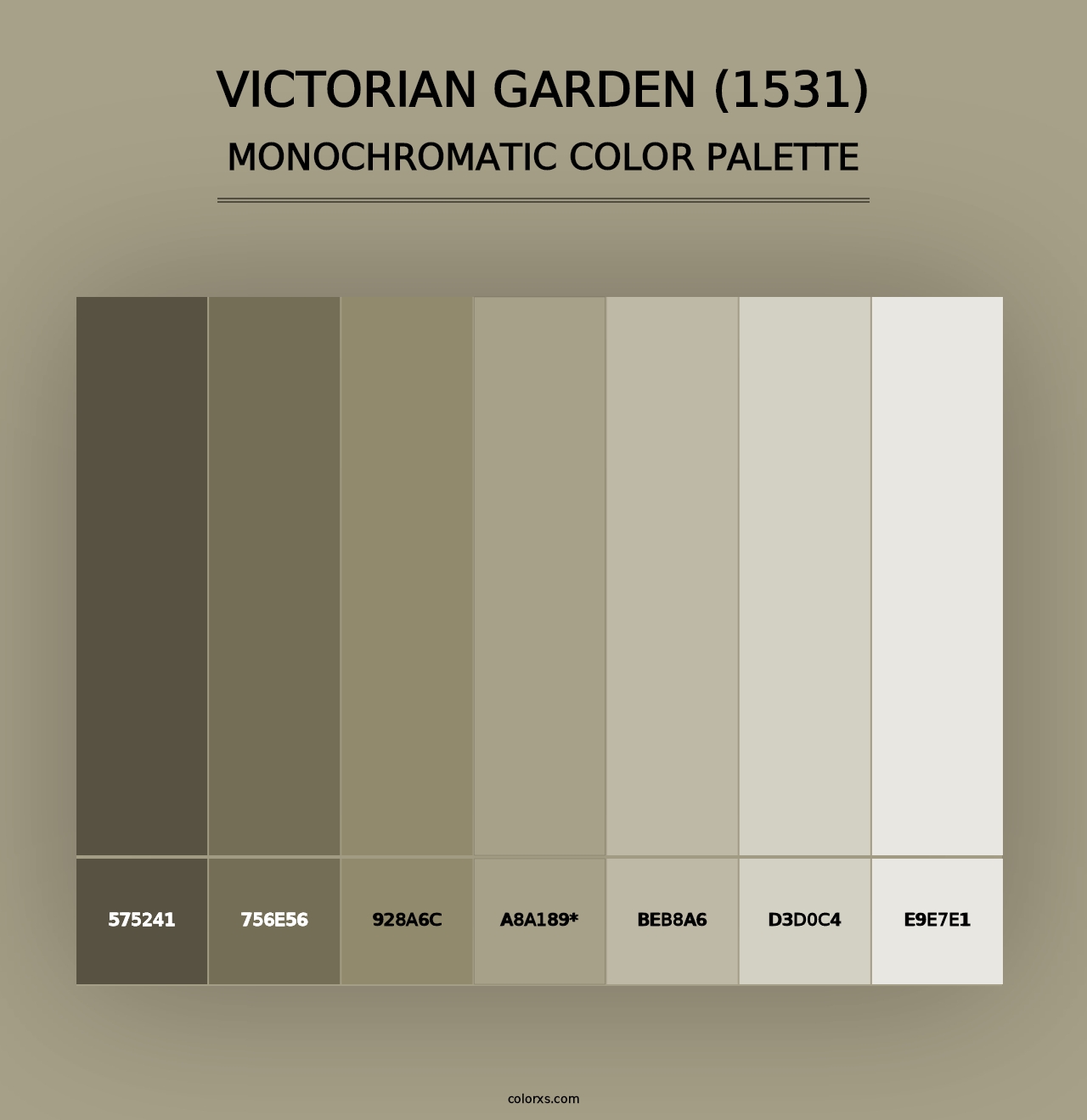 Victorian Garden (1531) - Monochromatic Color Palette