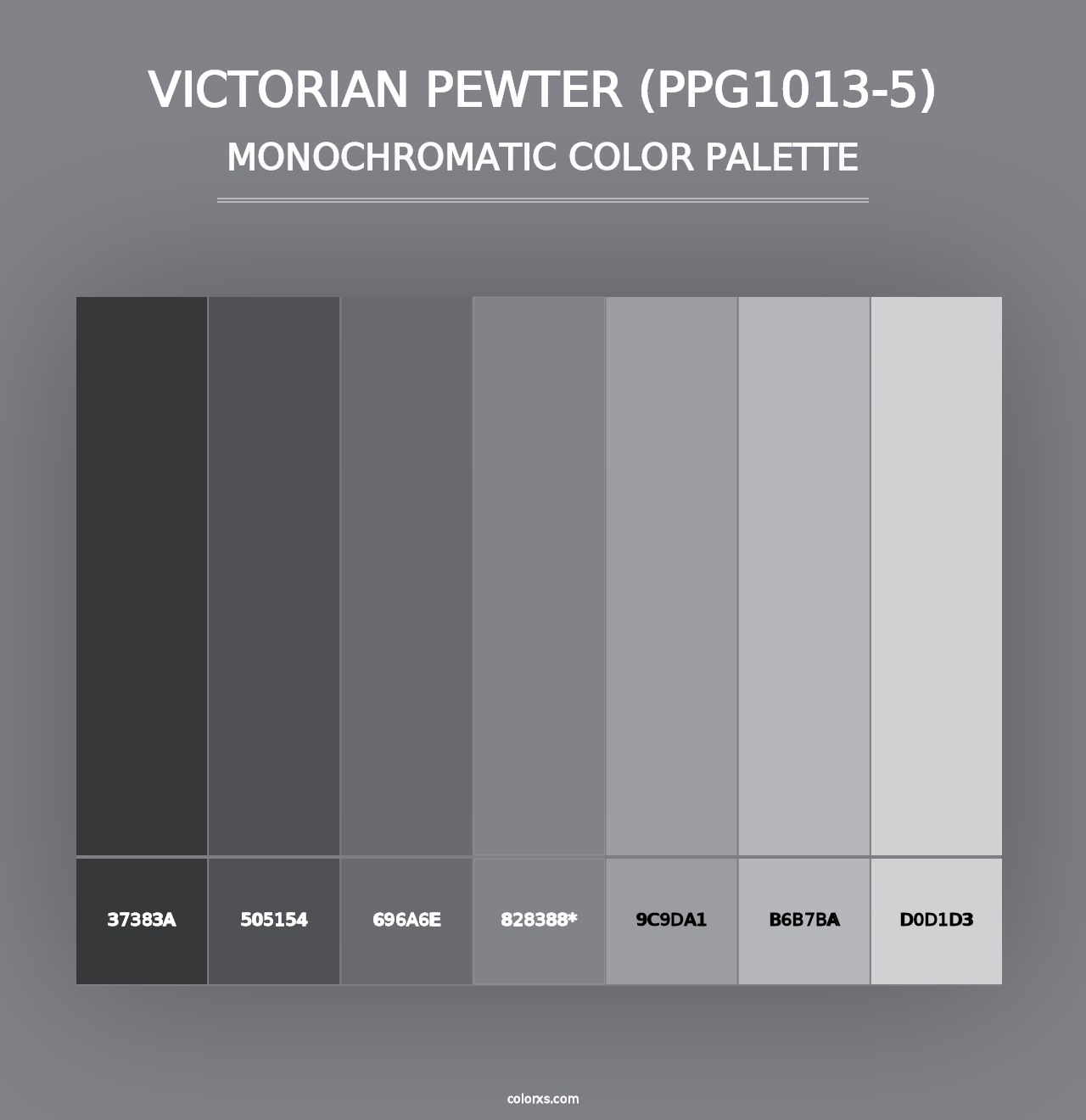 Victorian Pewter (PPG1013-5) - Monochromatic Color Palette