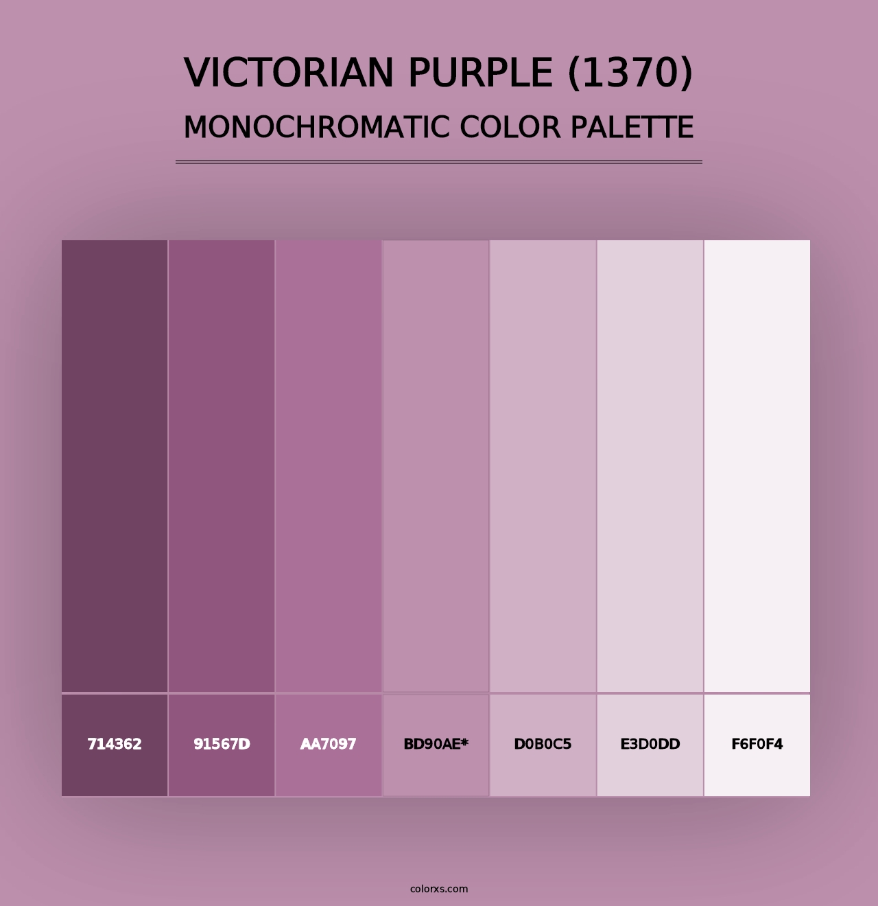 Victorian Purple (1370) - Monochromatic Color Palette