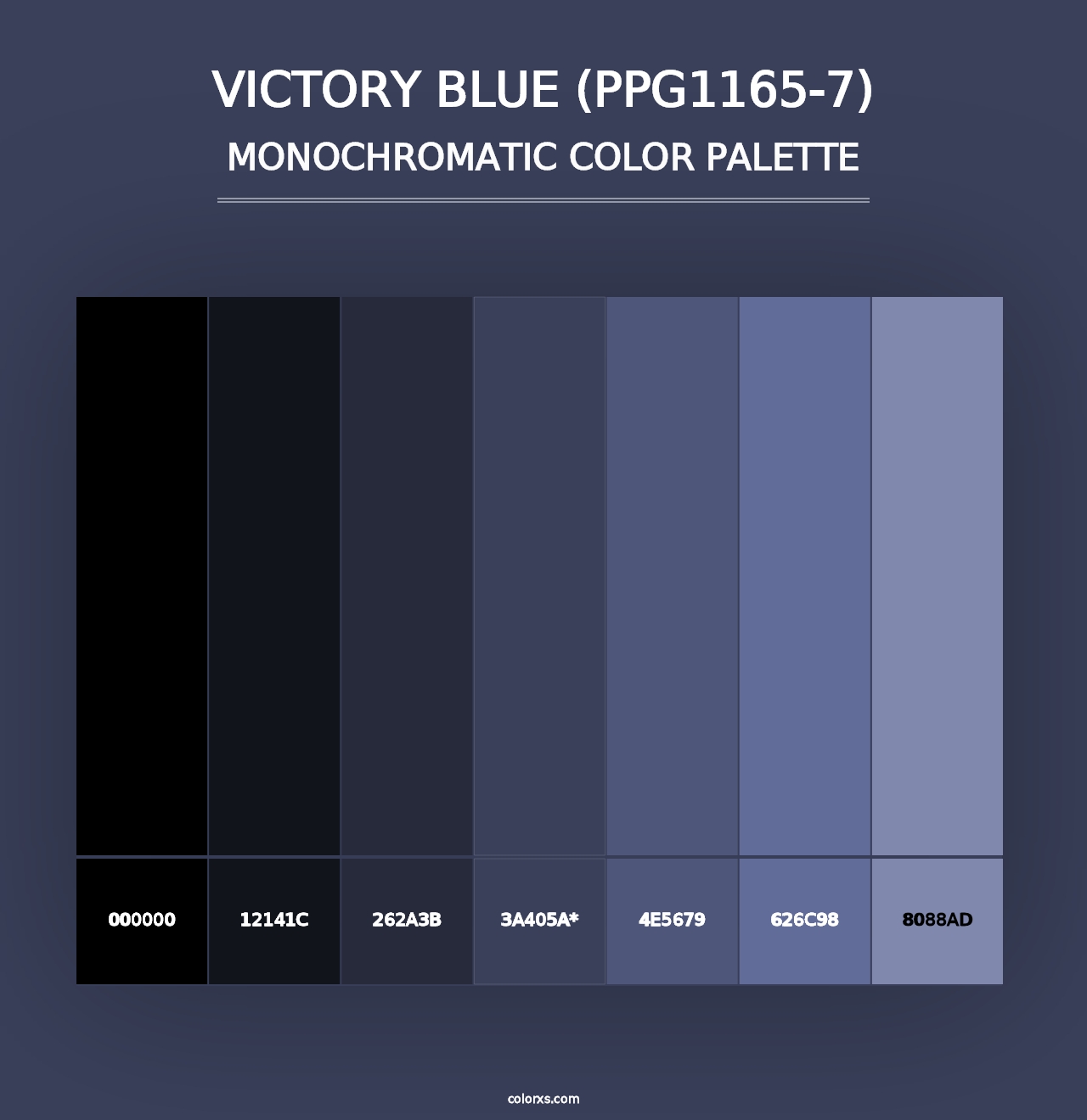 Victory Blue (PPG1165-7) - Monochromatic Color Palette