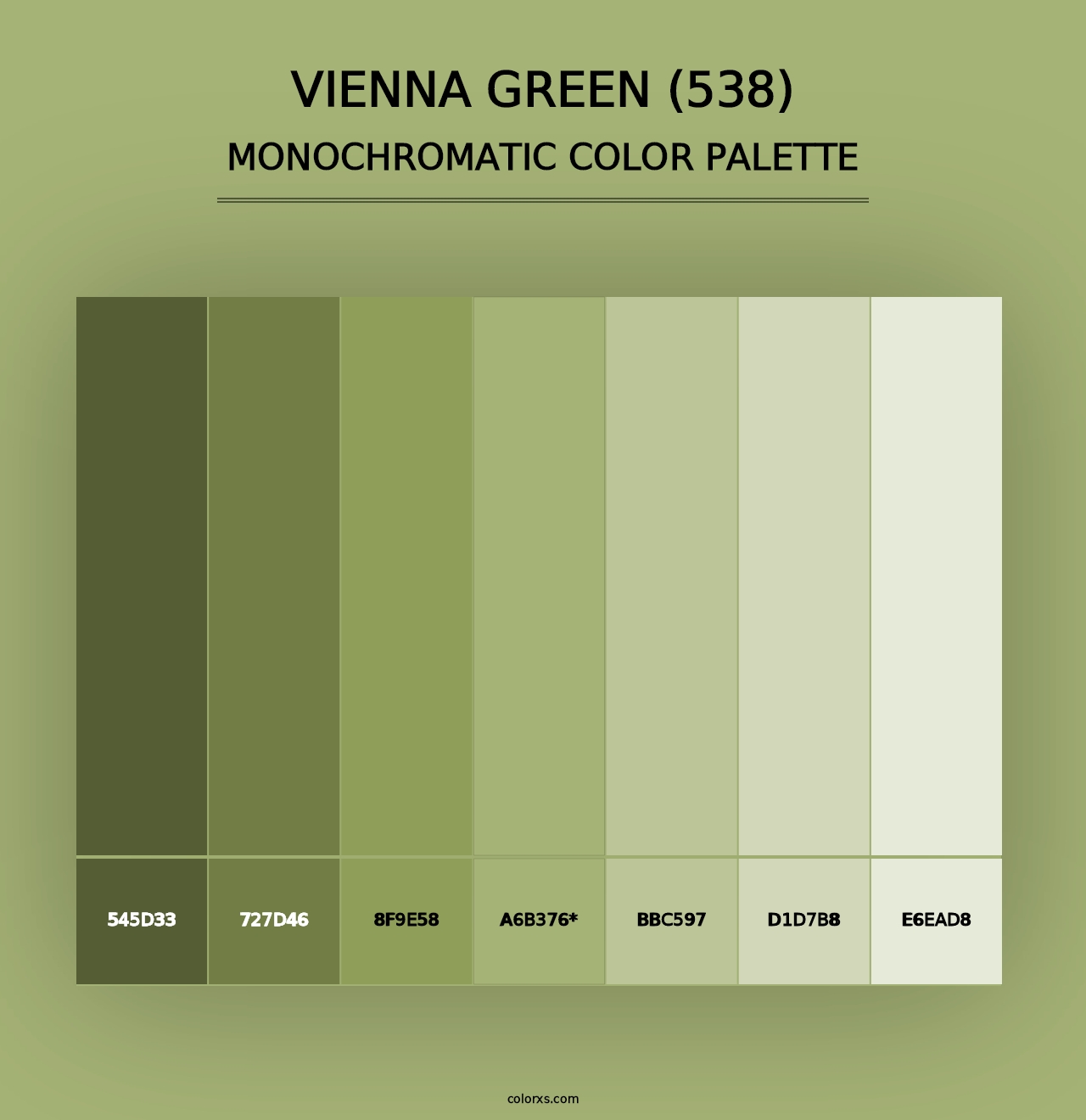 Vienna Green (538) - Monochromatic Color Palette