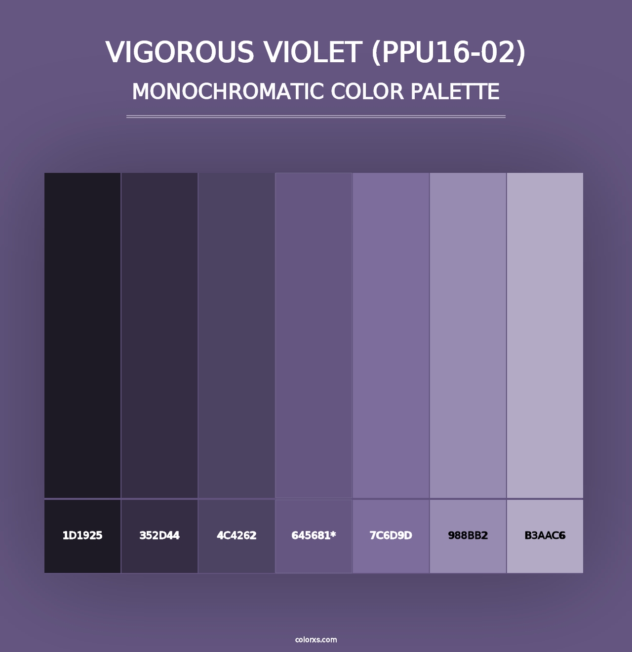 Vigorous Violet (PPU16-02) - Monochromatic Color Palette