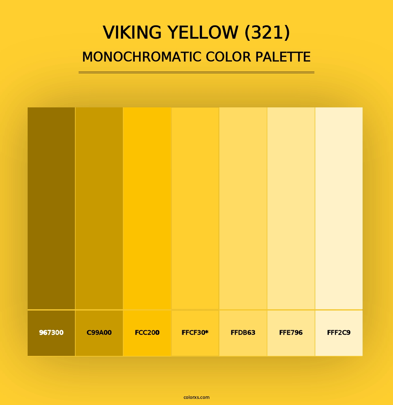 Viking Yellow (321) - Monochromatic Color Palette