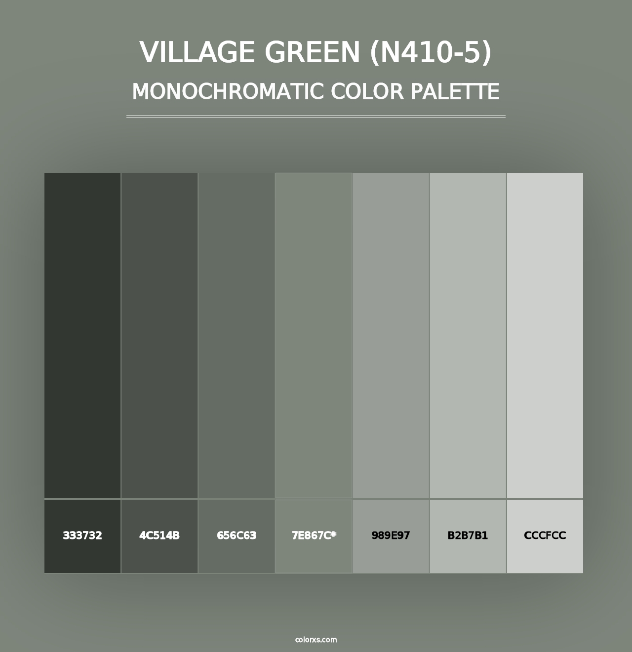 Village Green (N410-5) - Monochromatic Color Palette