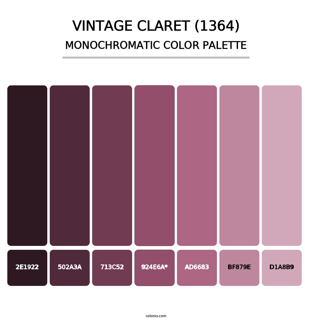 Vintage Claret (1364) - Monochromatic Color Palette