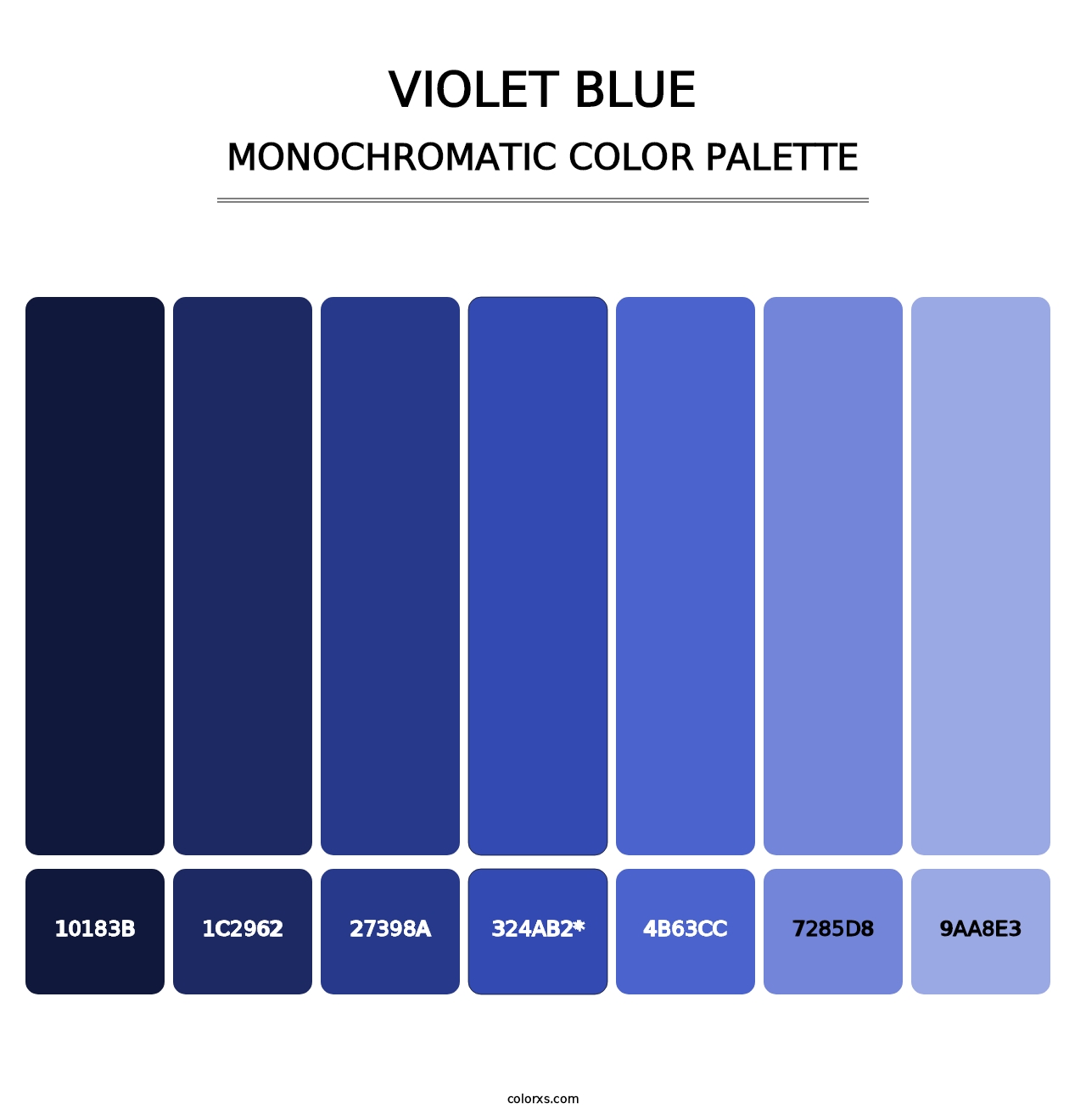 Violet Blue - Monochromatic Color Palette