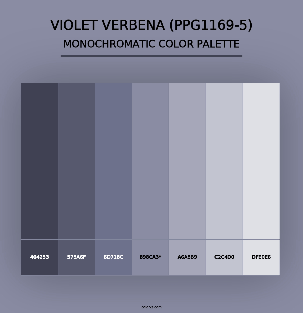 Violet Verbena (PPG1169-5) - Monochromatic Color Palette