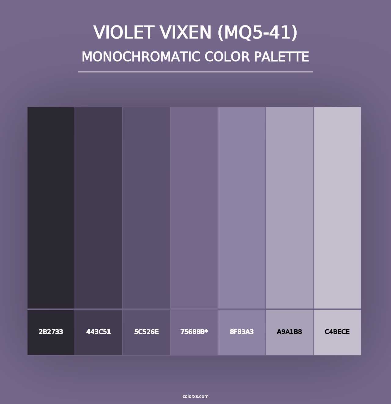 Violet Vixen (MQ5-41) - Monochromatic Color Palette