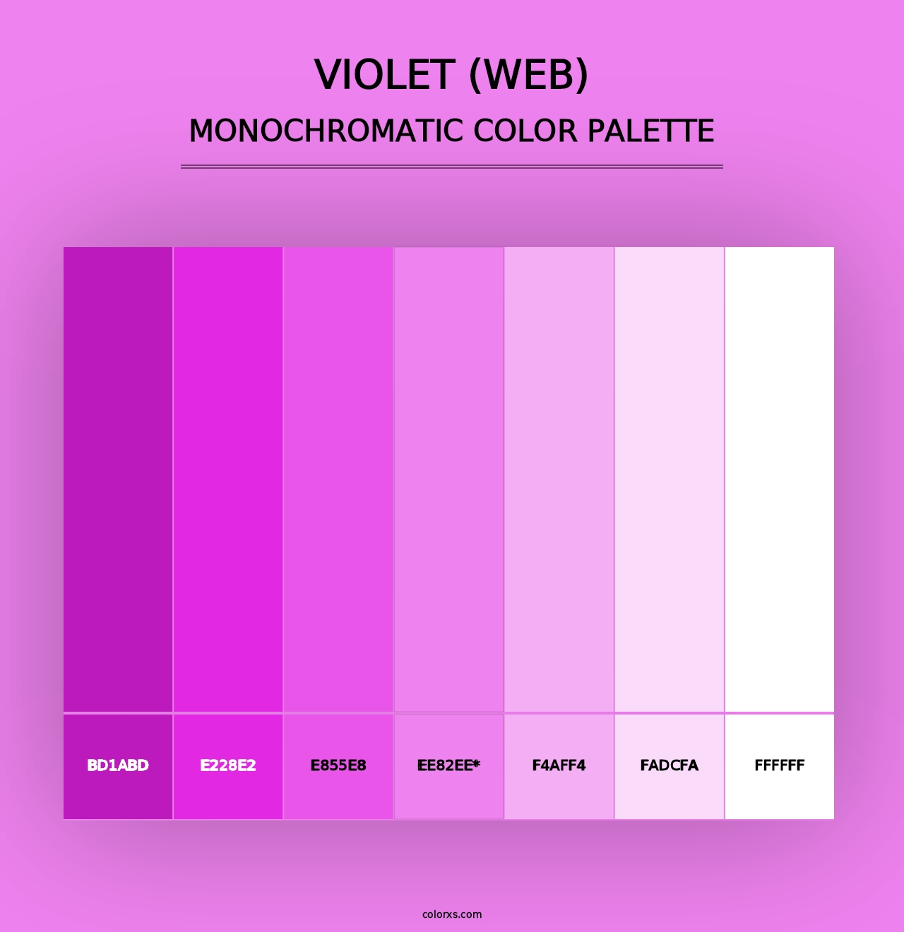 Violet (web) - Monochromatic Color Palette