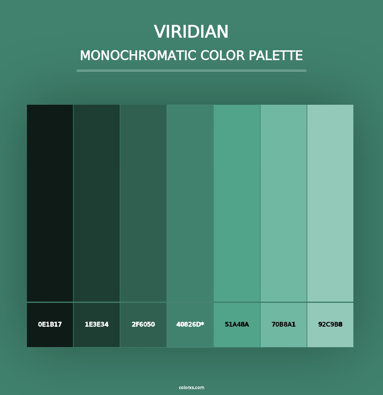 Viridian - Monochromatic Color Palette