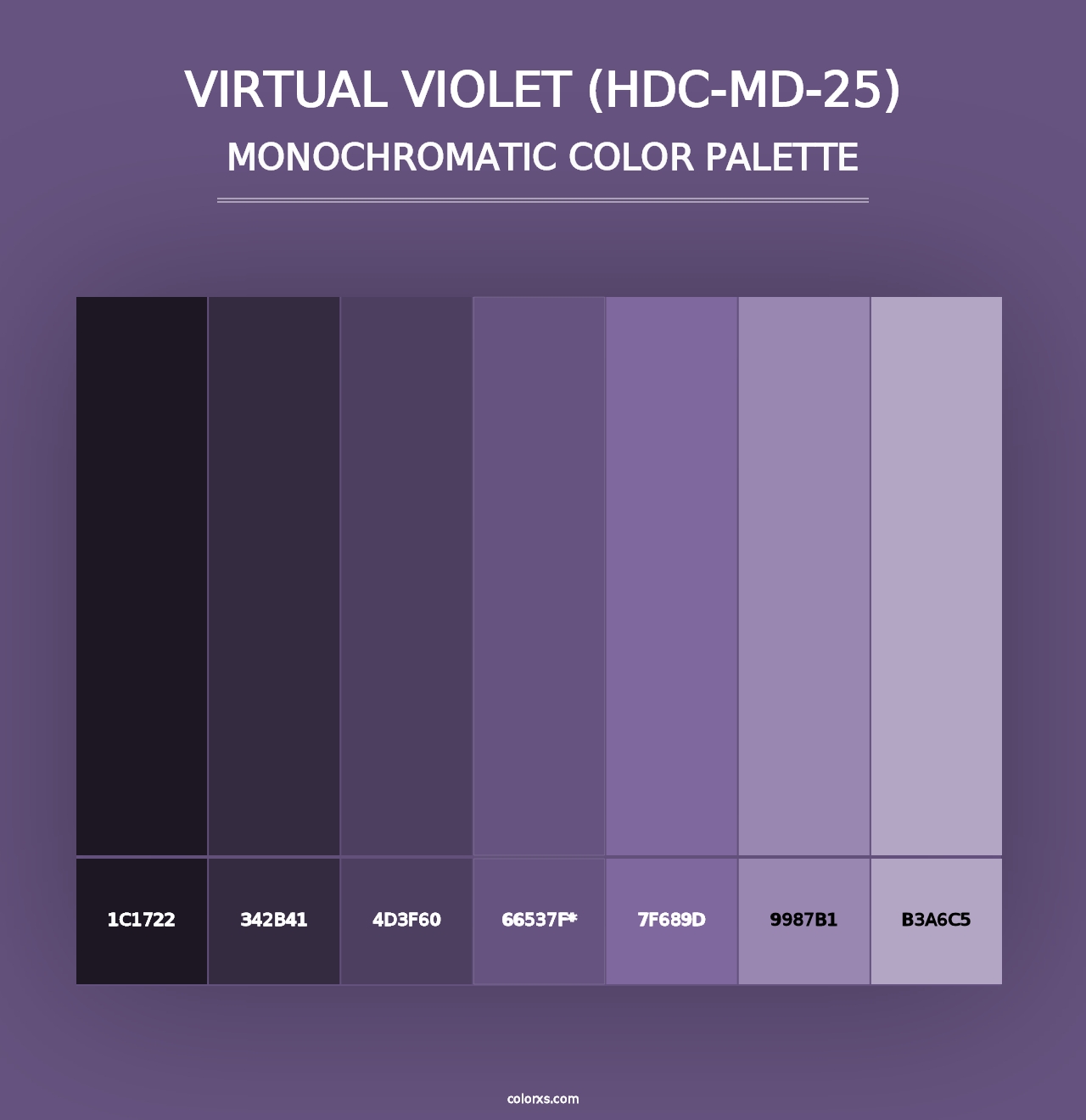 Virtual Violet (HDC-MD-25) - Monochromatic Color Palette