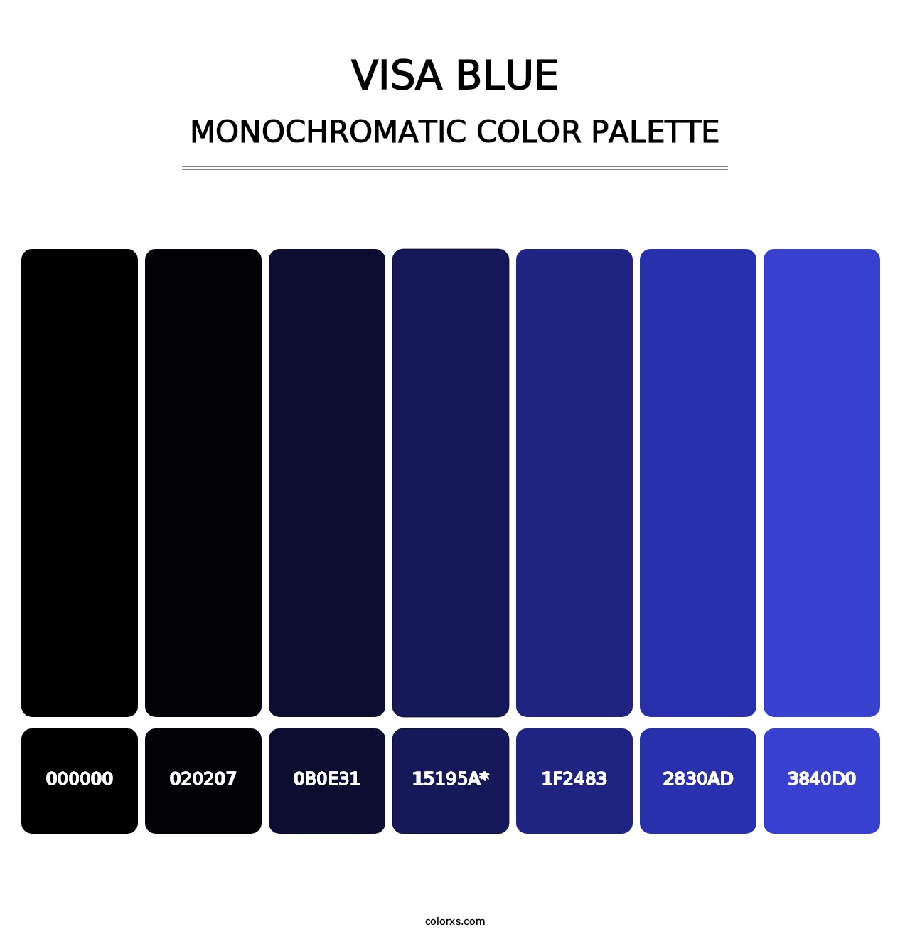 Visa Blue - Monochromatic Color Palette