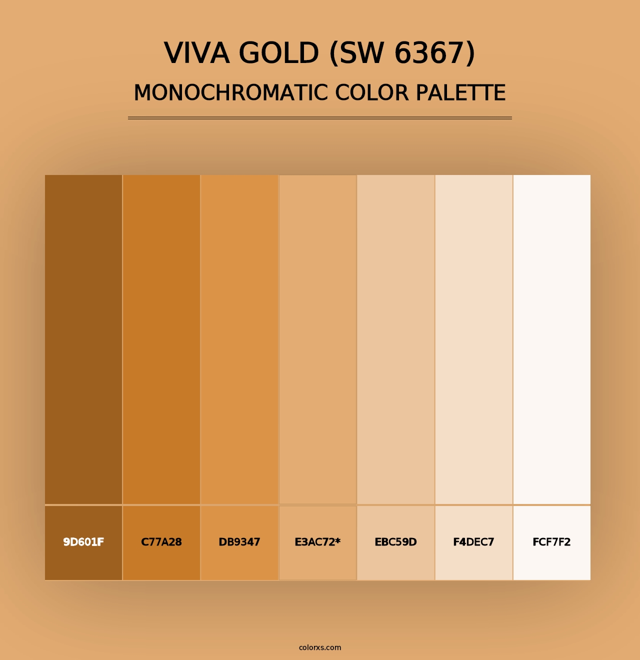 Viva Gold (SW 6367) - Monochromatic Color Palette