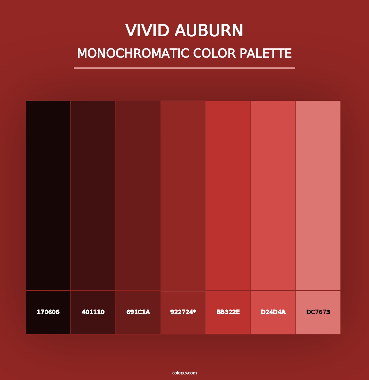 Vivid Auburn - Monochromatic Color Palette