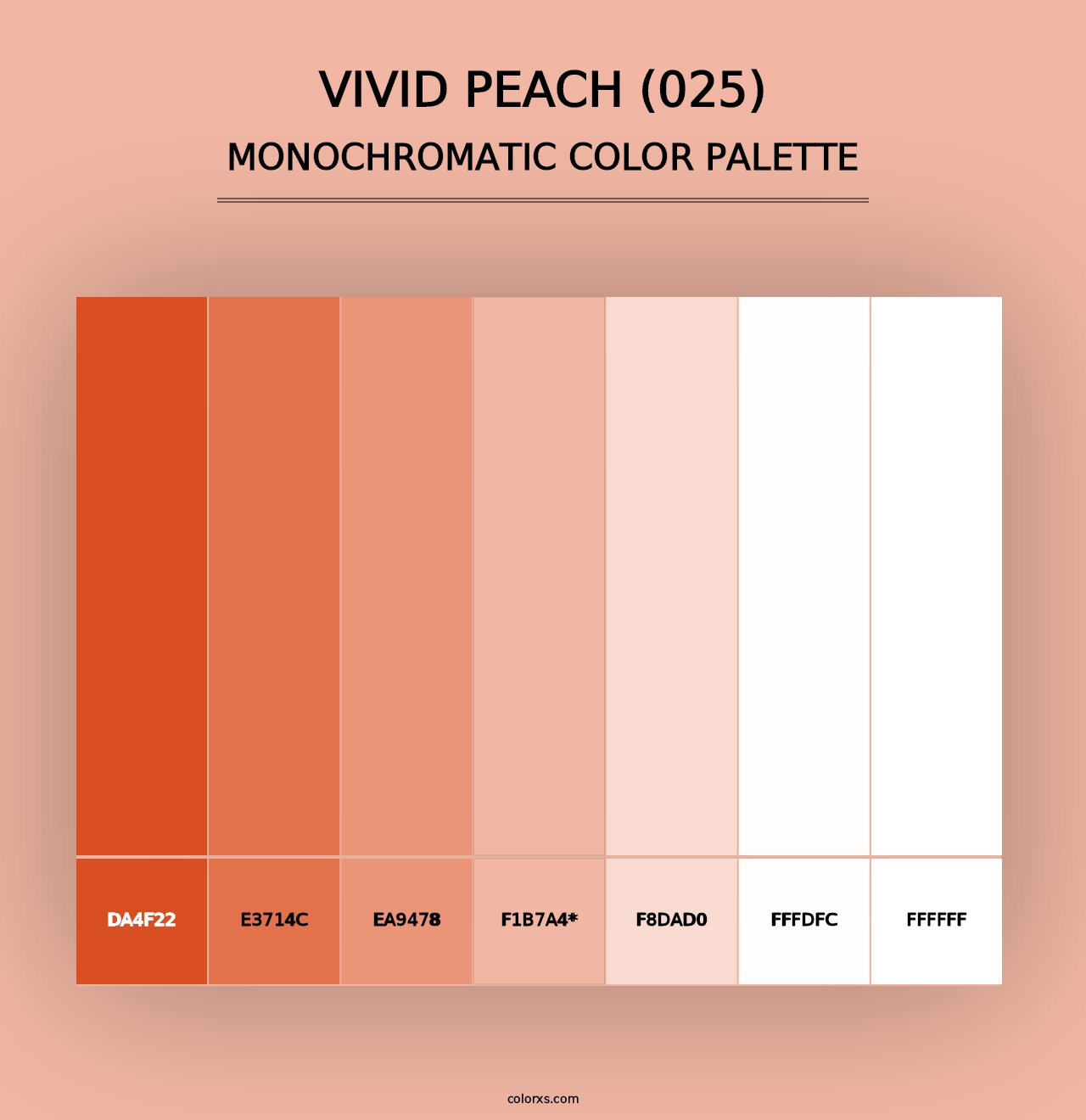 Vivid Peach (025) - Monochromatic Color Palette