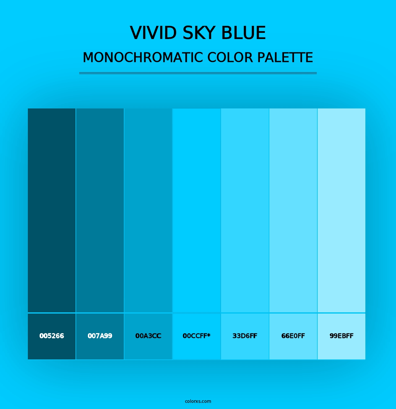 Vivid Sky Blue - Monochromatic Color Palette