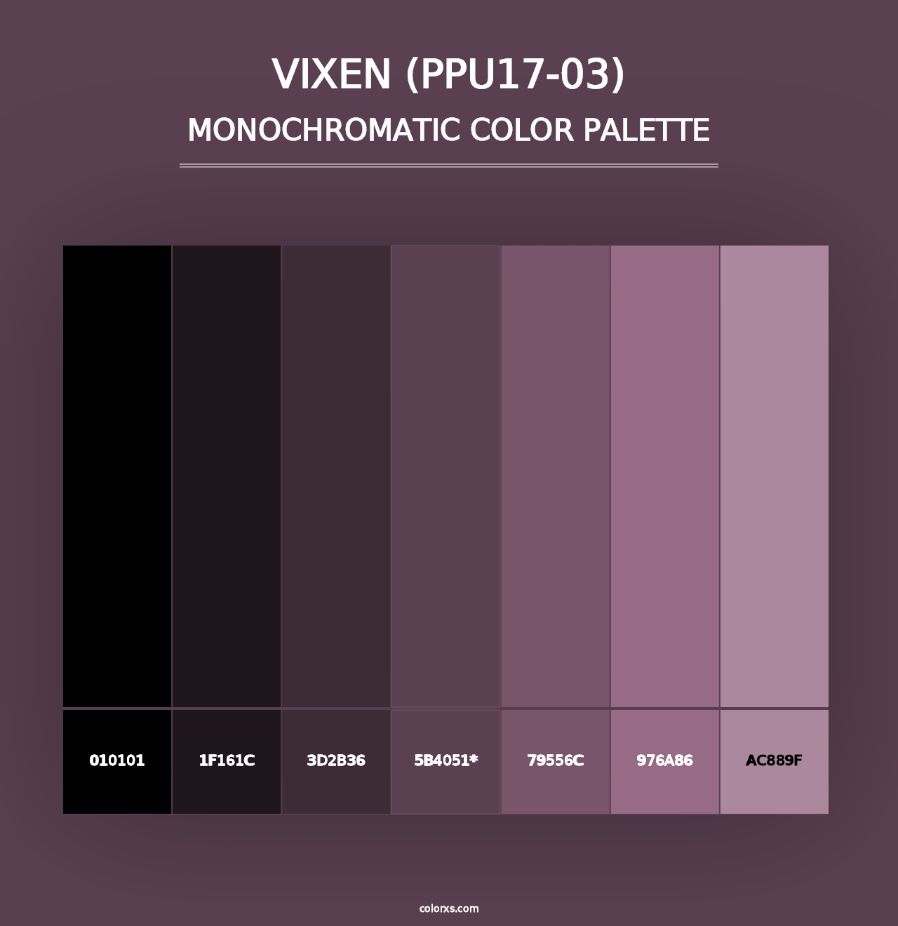 Vixen (PPU17-03) - Monochromatic Color Palette