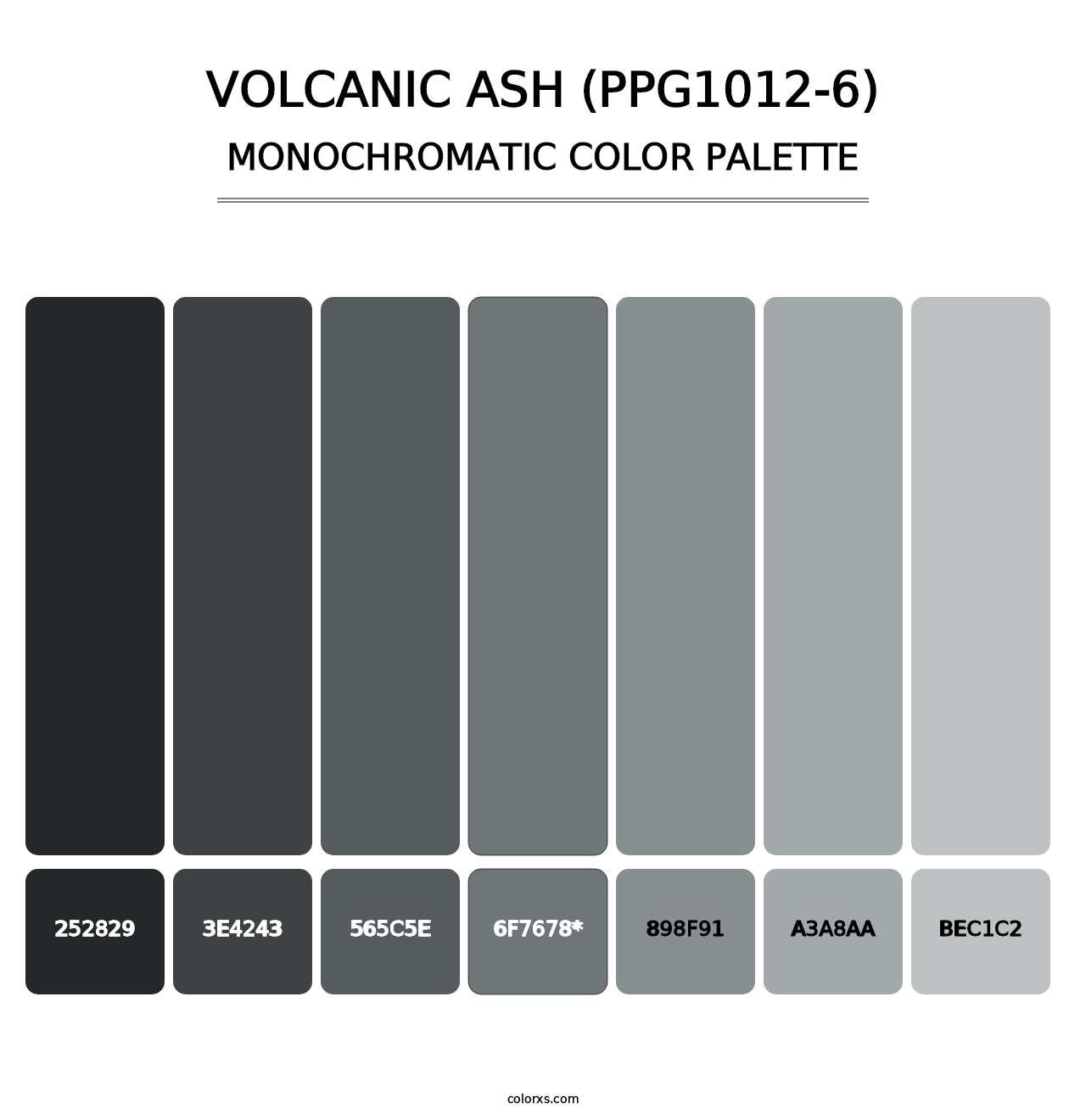 Volcanic Ash (PPG1012-6) - Monochromatic Color Palette