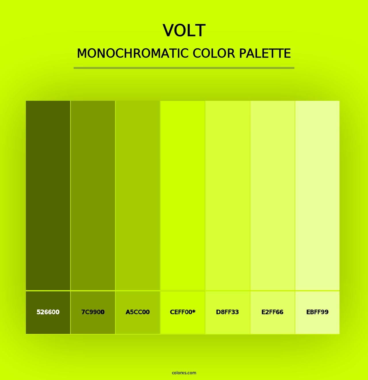 Volt - Monochromatic Color Palette